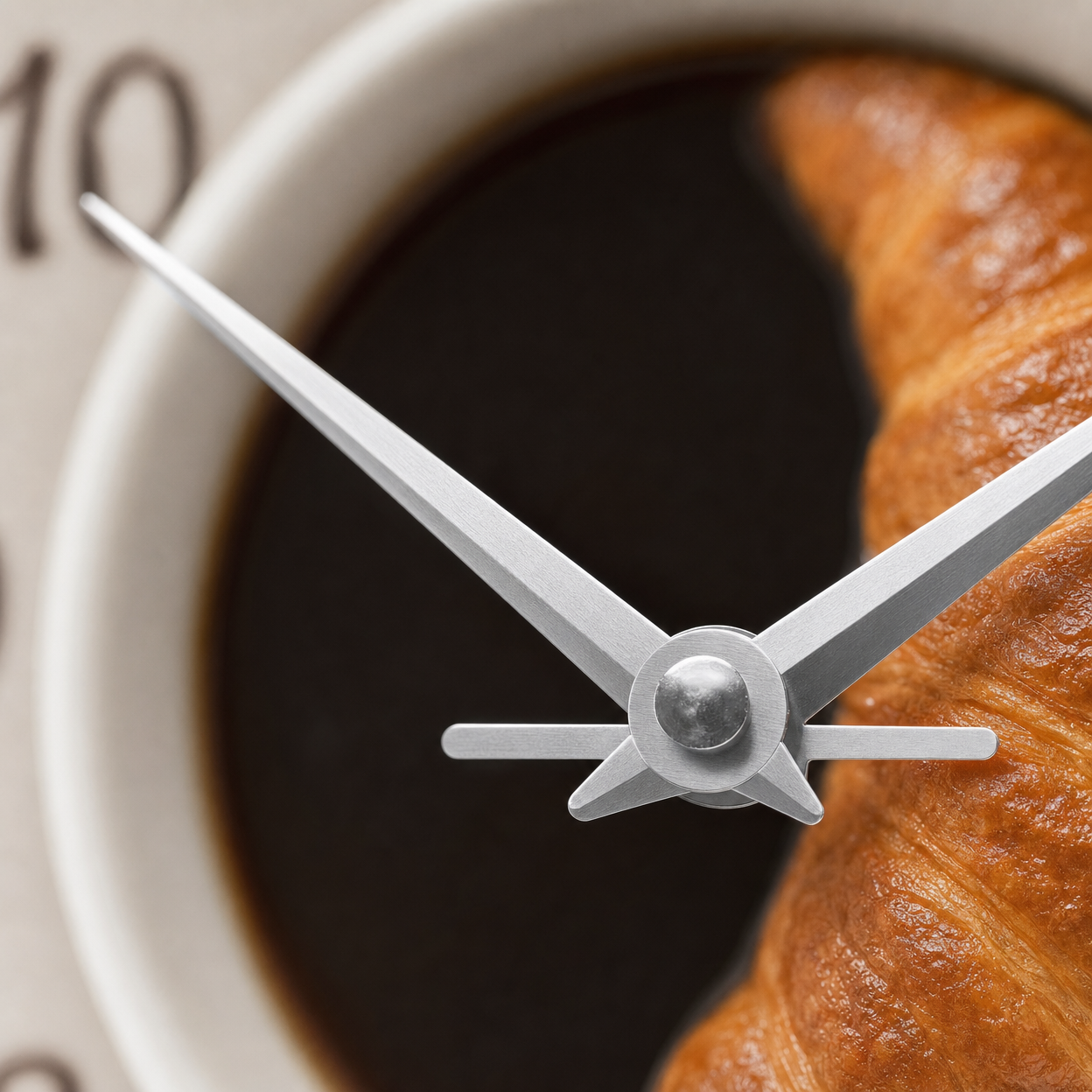 Kitchen Clock Coffee Cup Silent Movement