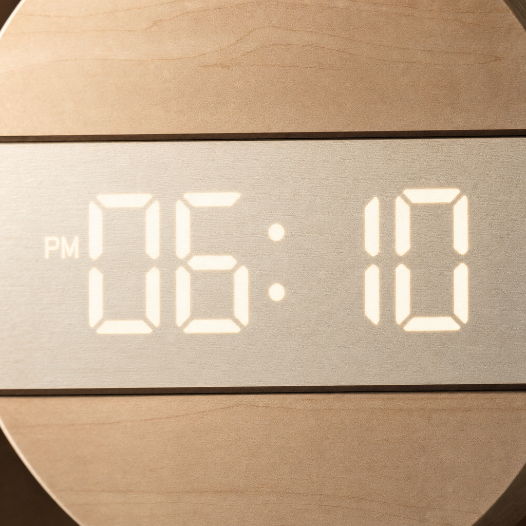 Minimalist Wooden Clock LED Display