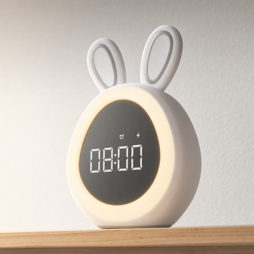 Kids Alarm Clock Bunny Nightlight