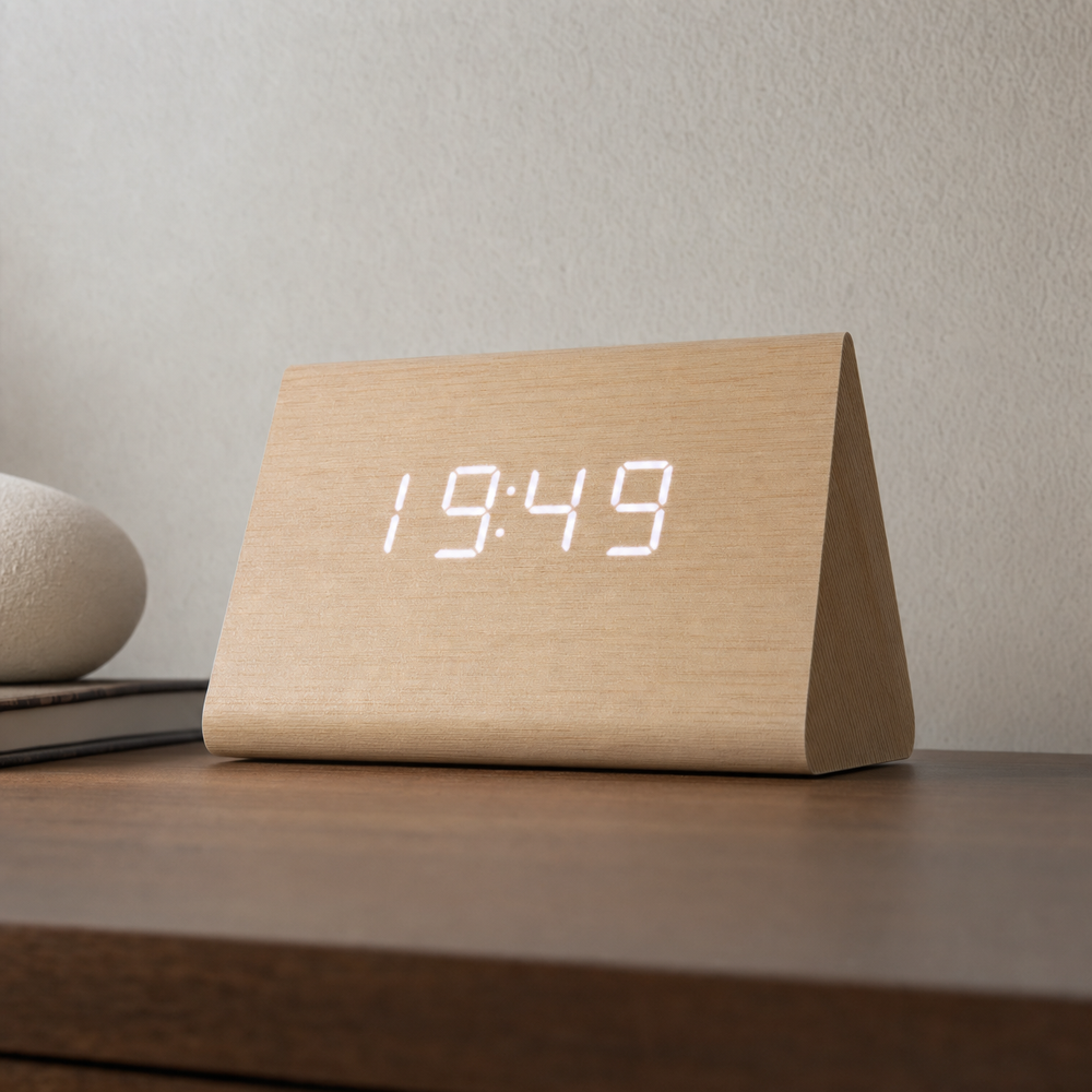 Modern Triangular LED Alarm Clock