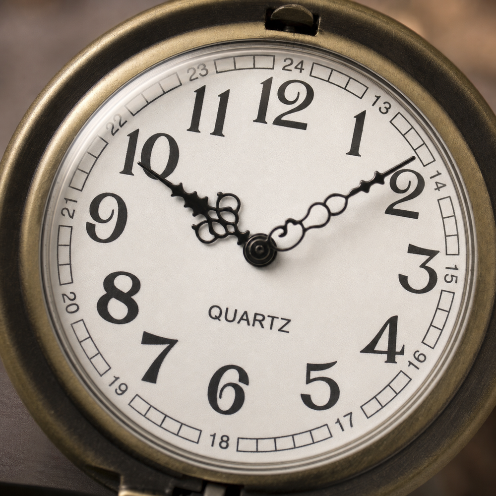 Vintage Quartz Open Face Pocket Watch