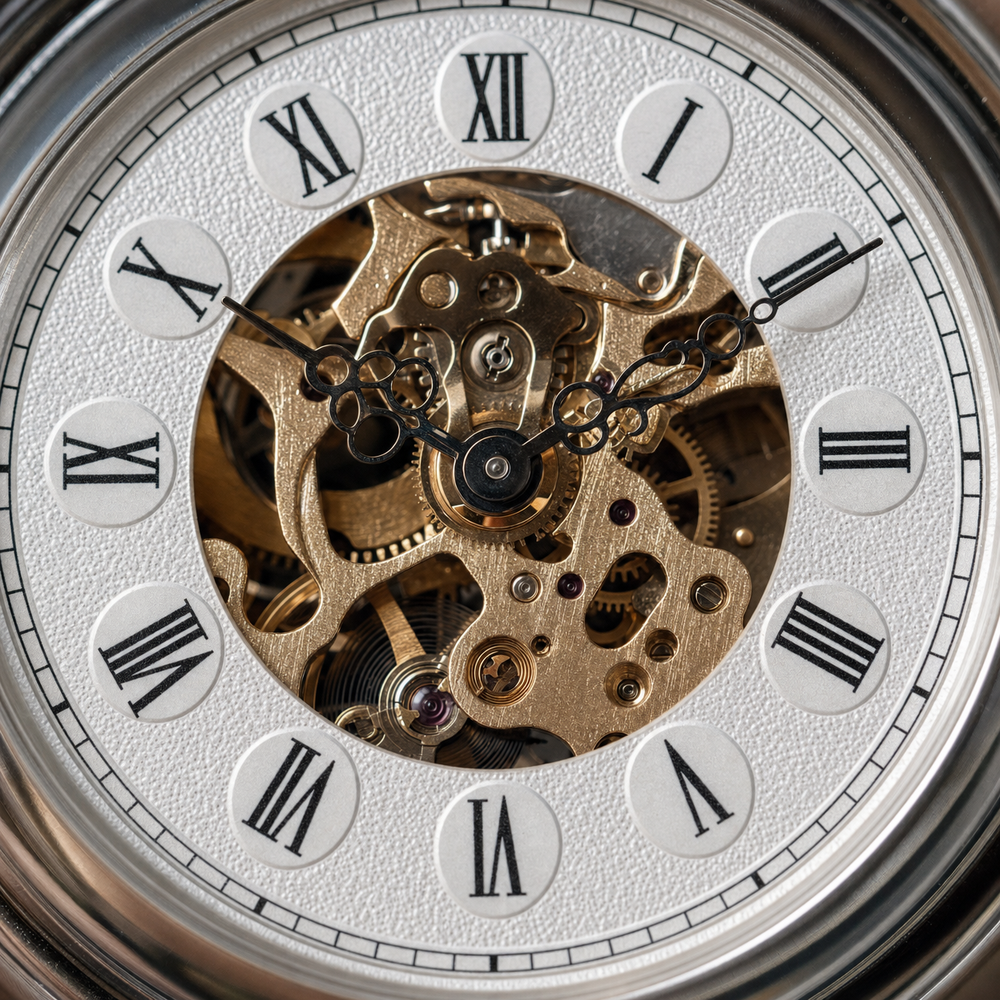 Skeleton Dial Mechanical Pocket Watch