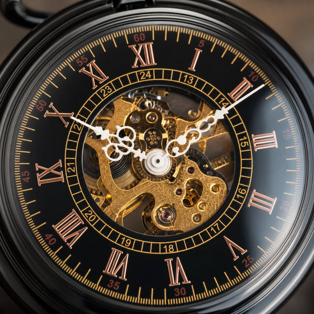 Steampunk Open Face Pocket Watch