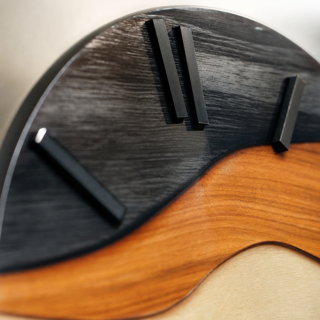Wavy Layered Wooden Wall Clock Silent