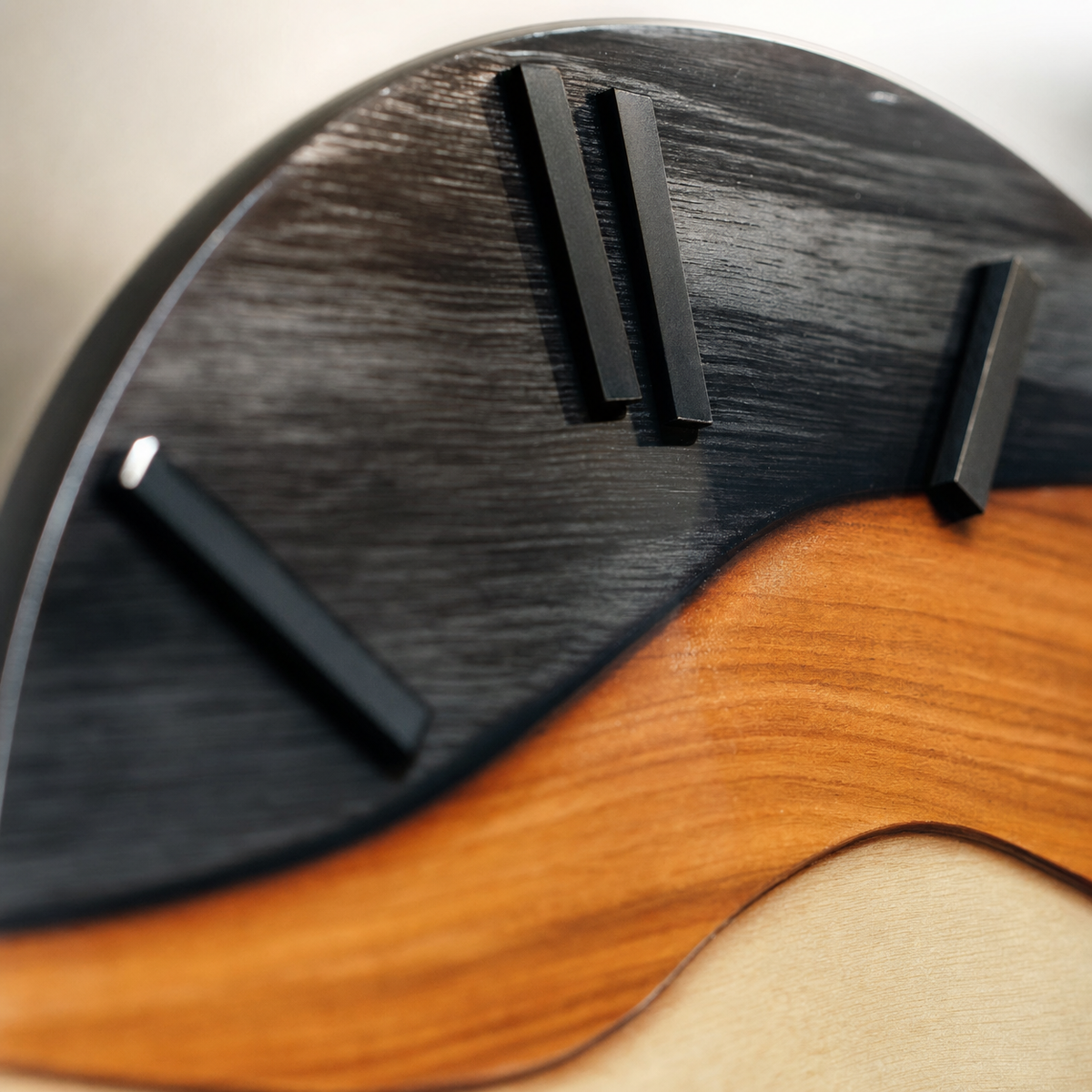 Wavy Layered Wooden Wall Clock Silent