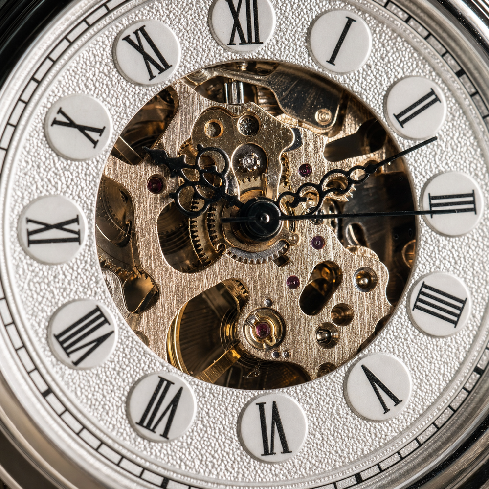 Skeleton Dial Mechanical Pocket Watch
