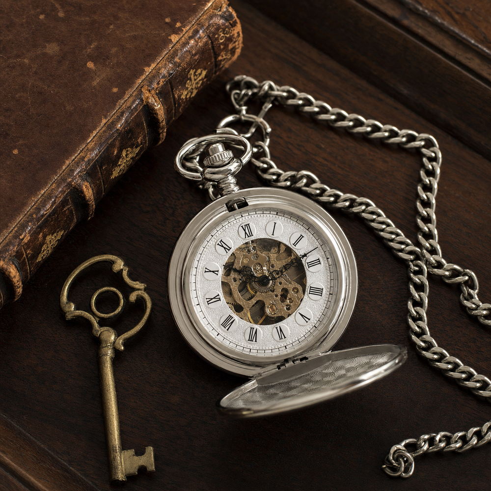 Skeleton Dial Mechanical Pocket Watch