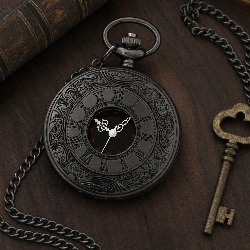 Pocket Watch Vintage Skeleton Exposed Gear