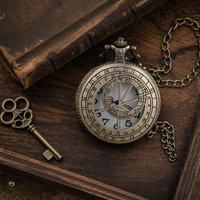 Vintage Astral Compass Skeleton Pocket Watch