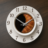 Kitchen Clock Coffee Cup Silent Movement