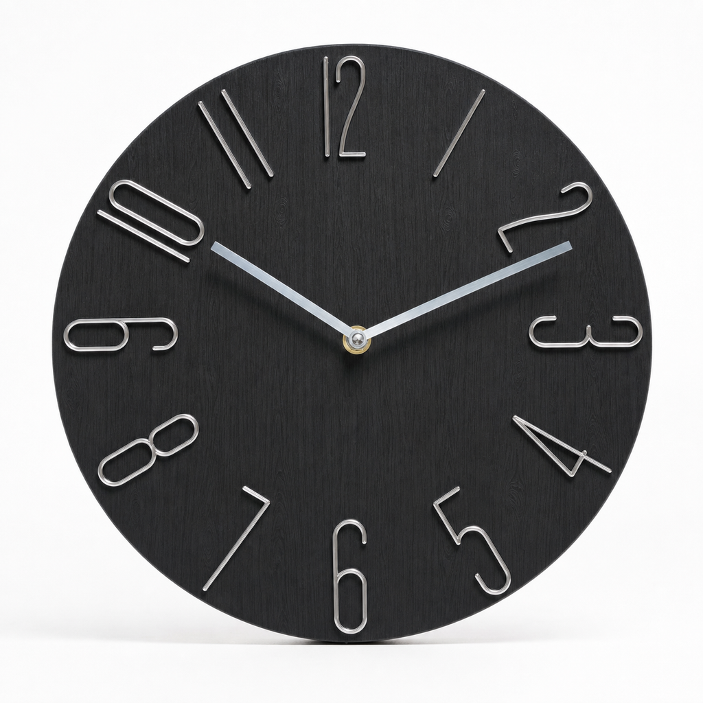 Wall Clock Modern Stylized Numbers