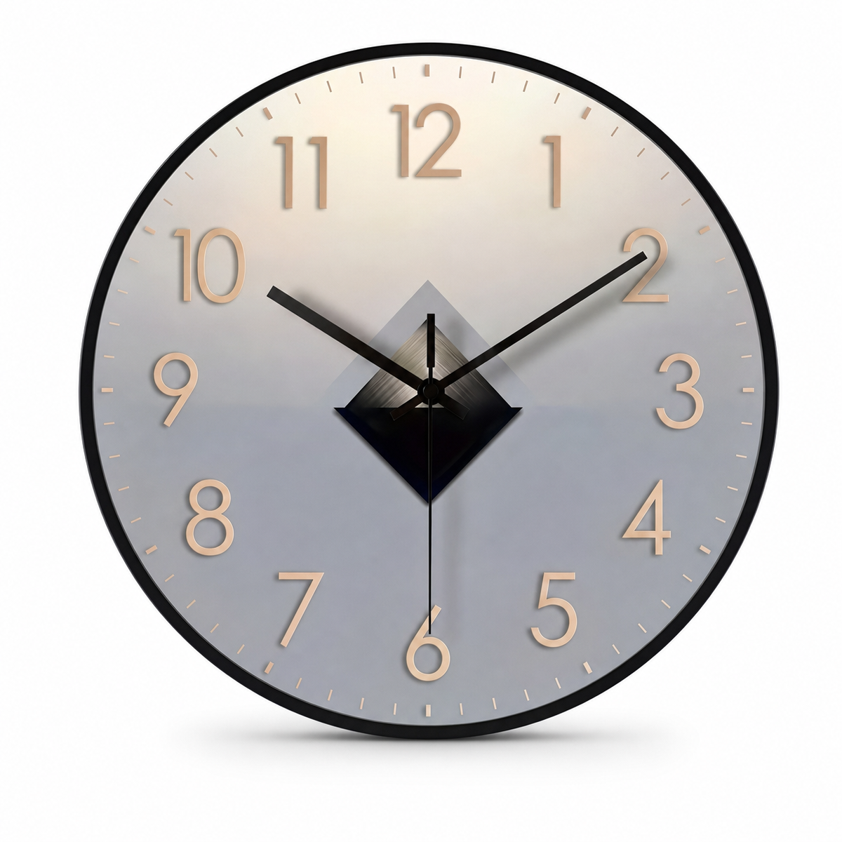 Wall Clock Raised Numbers Geometric Dial