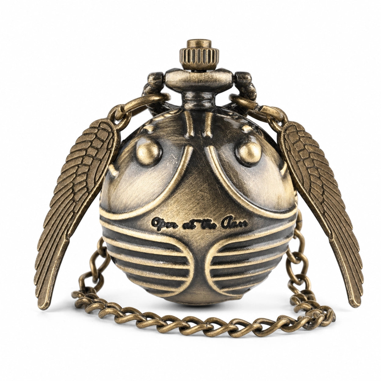Winged Open Face Pocket Watch