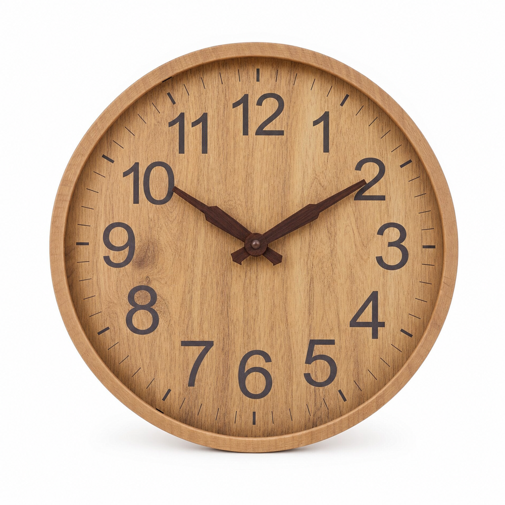 Modern Wooden Wall Clock Easy Read