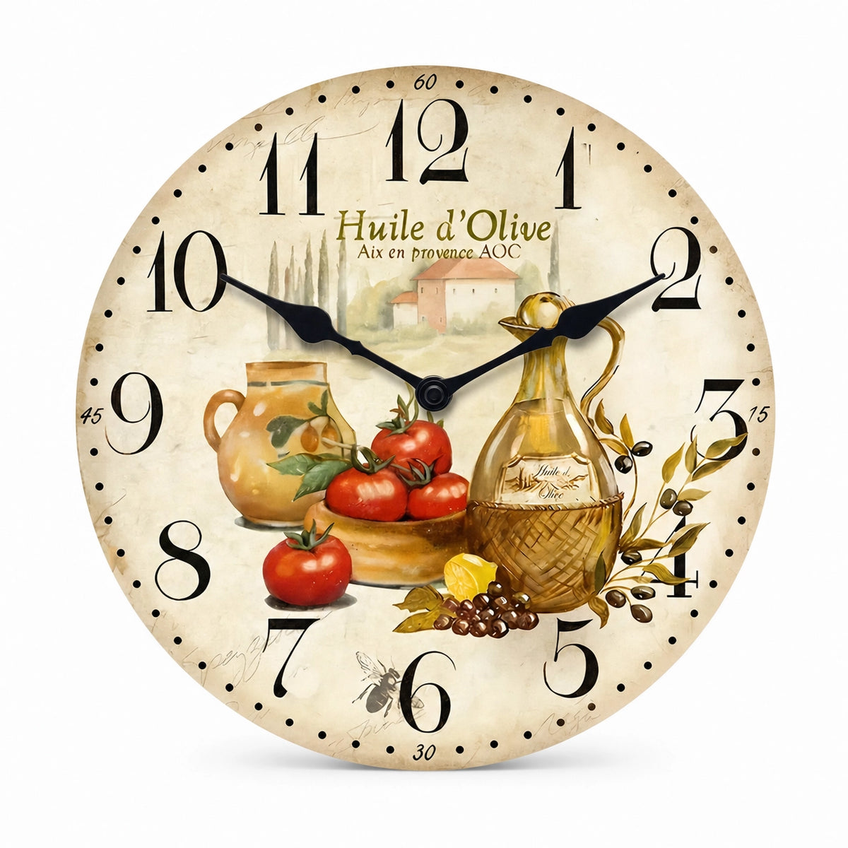 Wall Clock Provençal Style Silent Kitchen