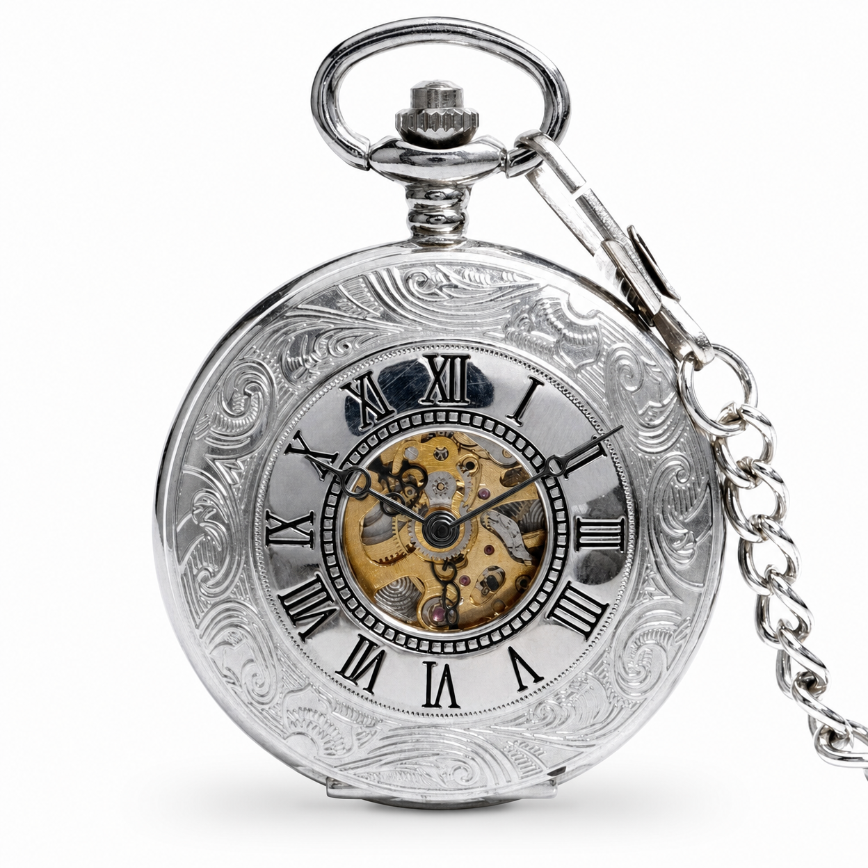 Half Hunter Mechanical Pocket Watch
