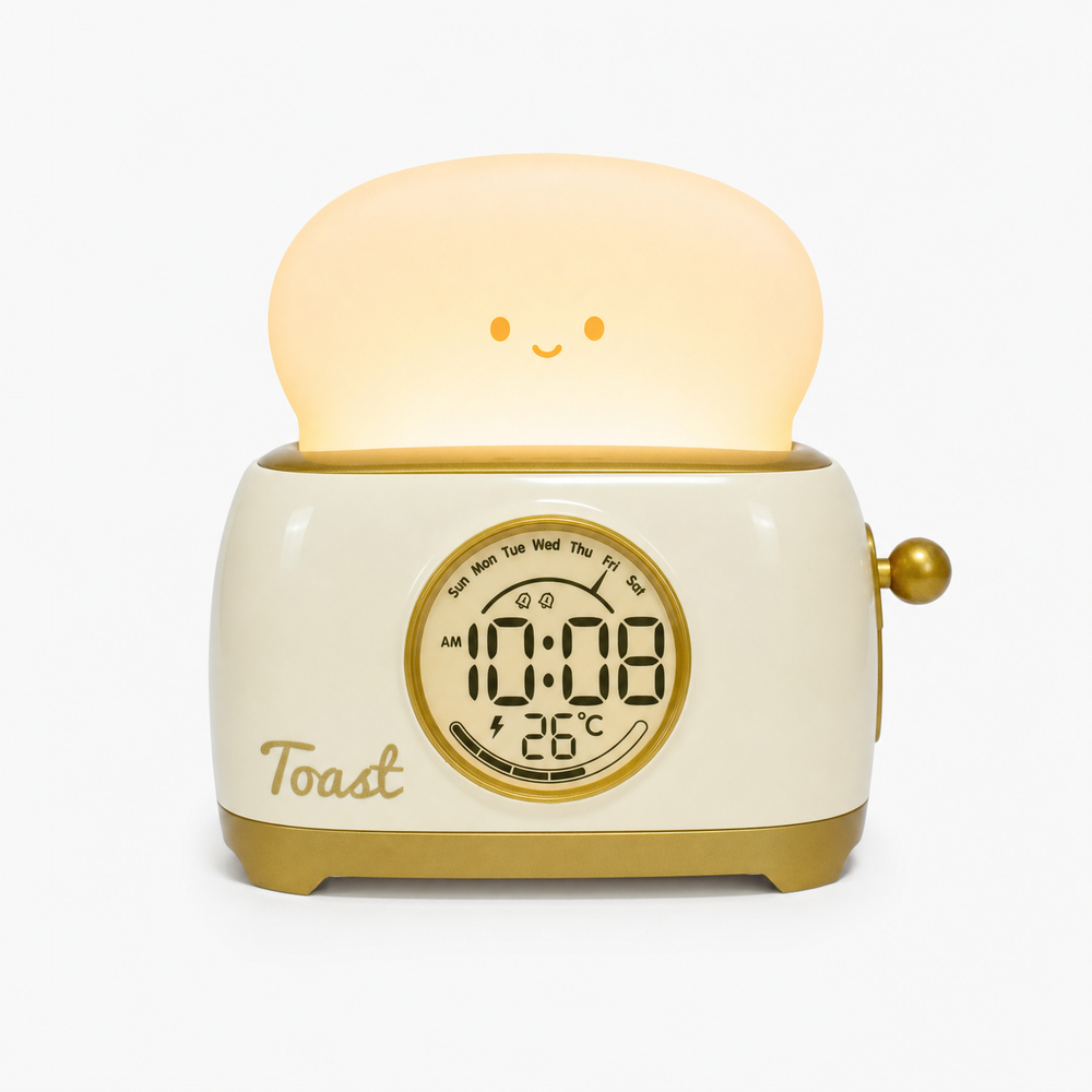 Kids Alarm Clock Night Light Toaster