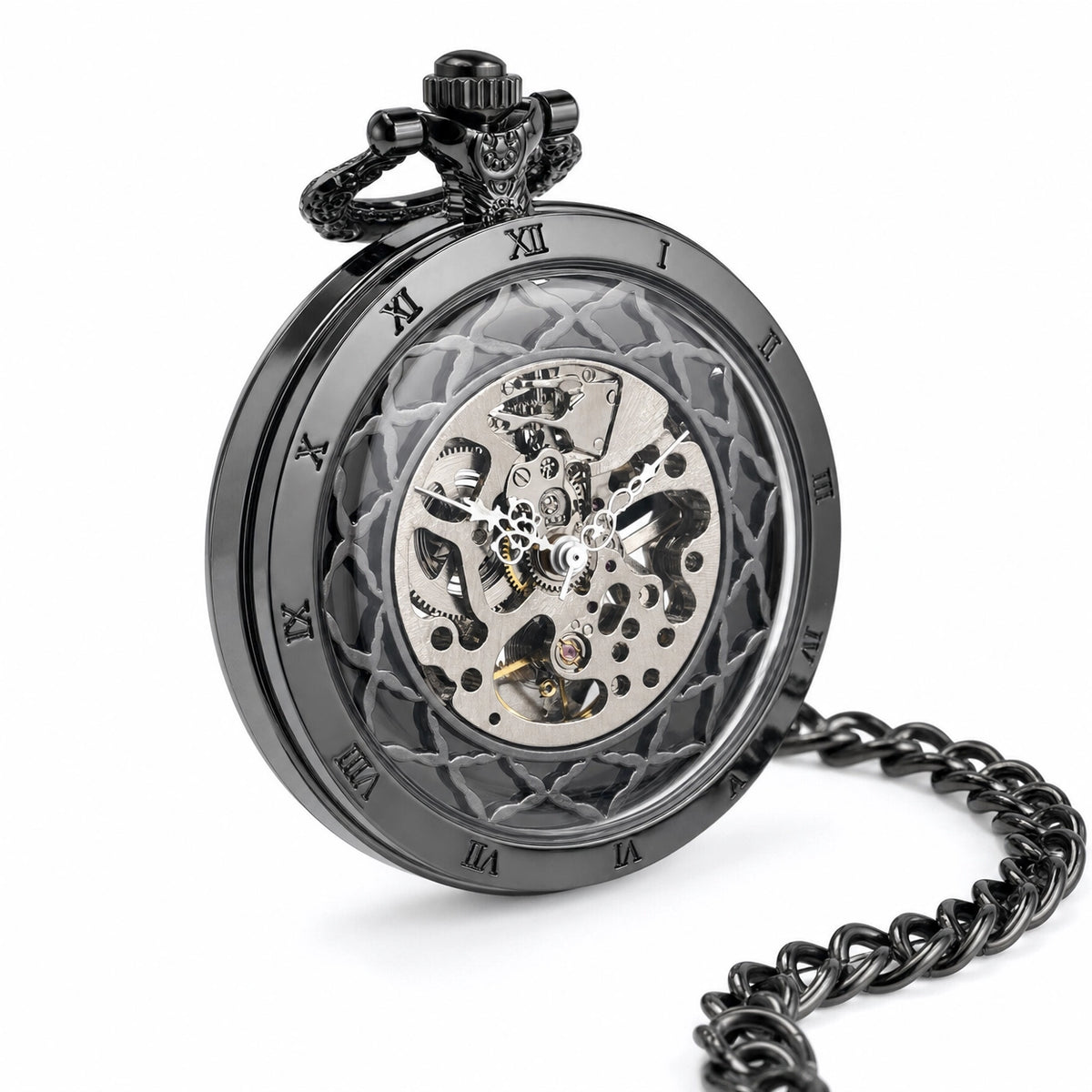 Skeleton Mechanical Pocket Watch