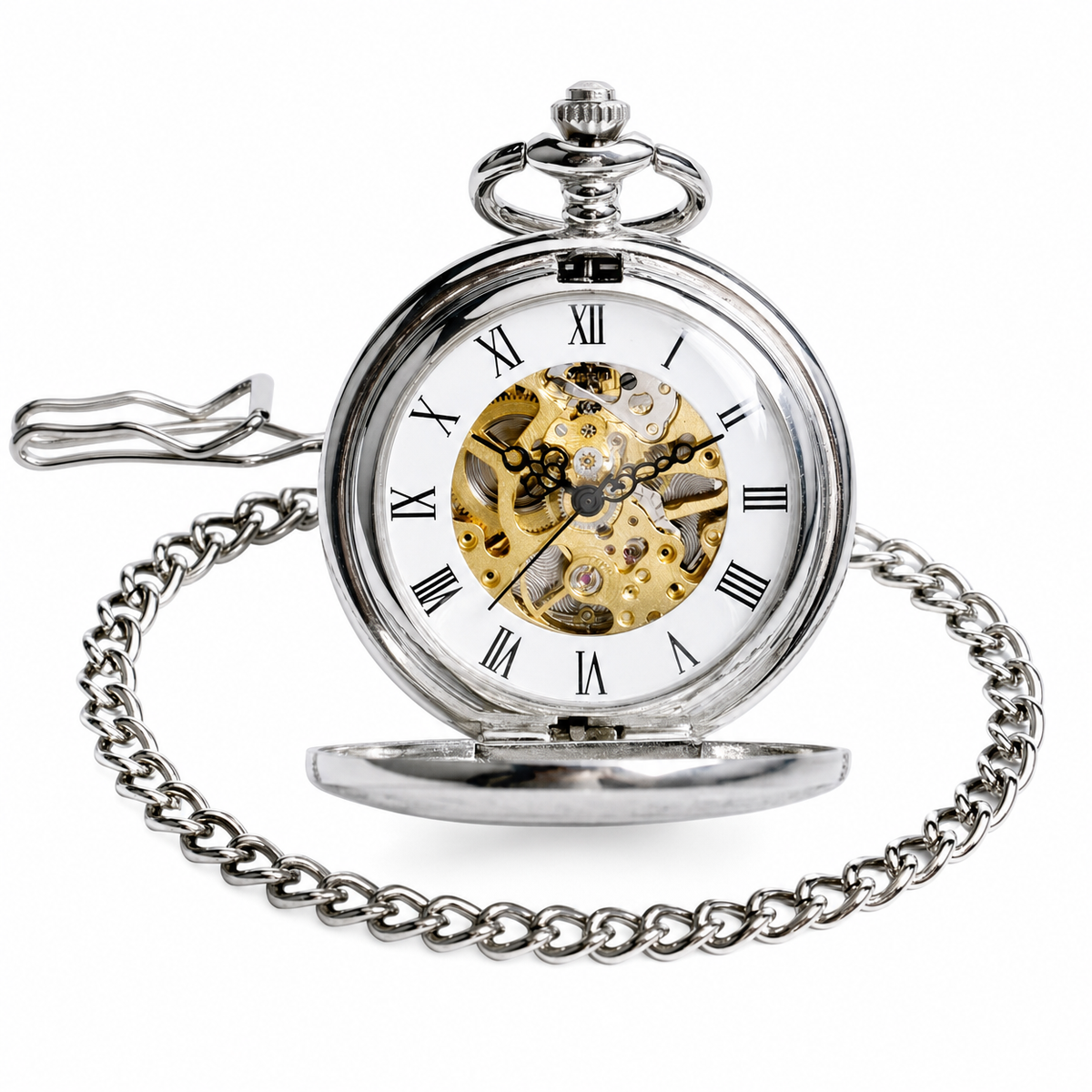 Half Hunter Mechanical Pocket Watch