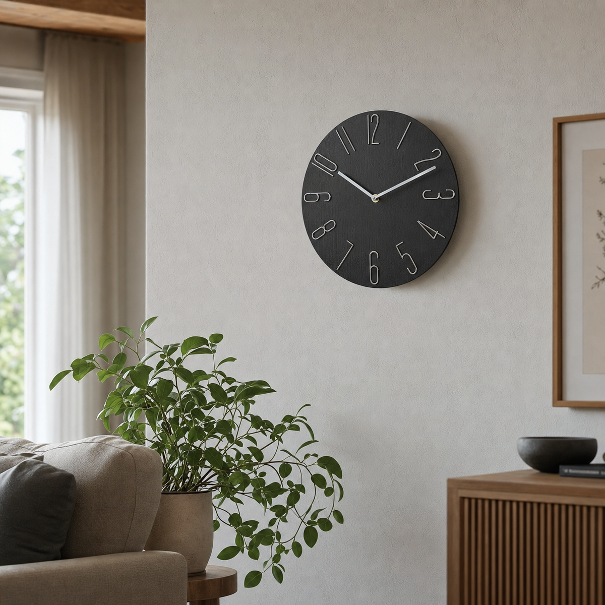 Wall Clock Modern Stylized Numbers