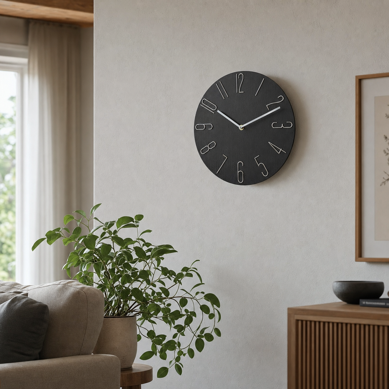 Wall Clock Modern Stylized Numbers