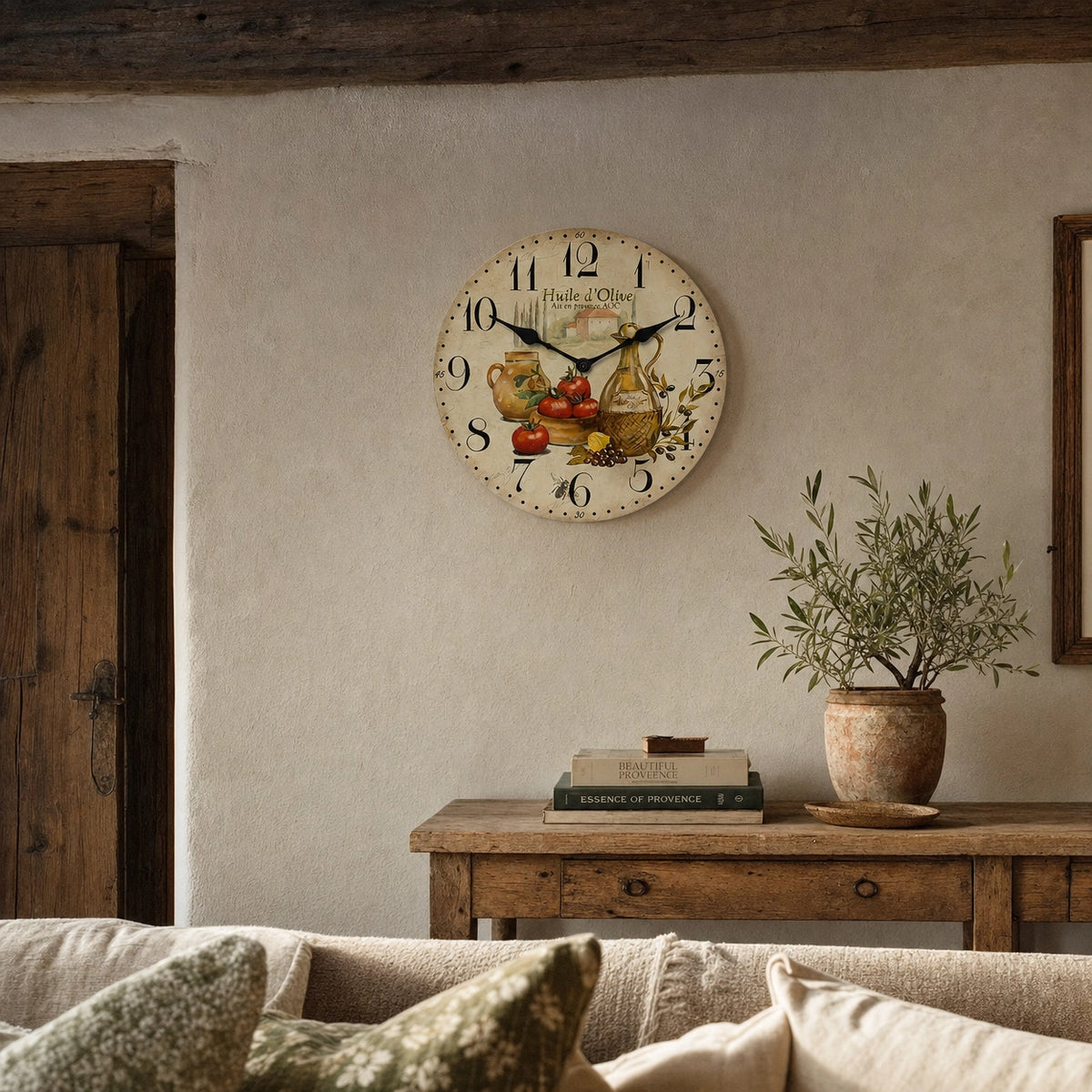 Wall Clock Provençal Style Silent Kitchen
