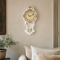 Vintage Wooden Wall Clock Silent Pendulum