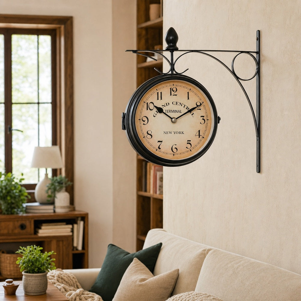 Industrial Station Wall Clock Roman Numerals