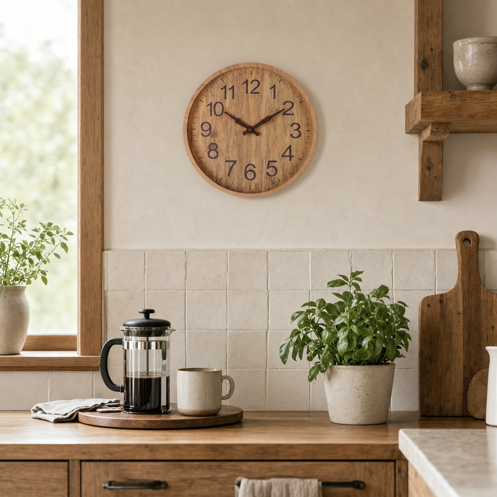 Modern Wooden Wall Clock Easy Read