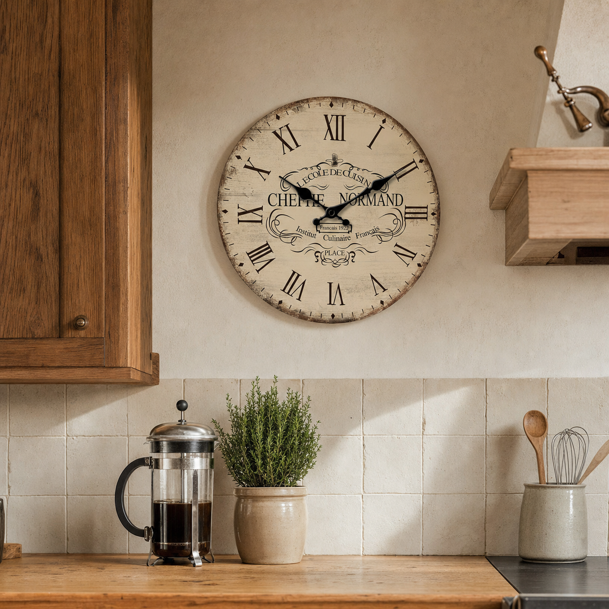 Vintage French Kitchen Clock Silent