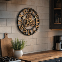 Vintage Industrial Wall Clock Exposed Gear