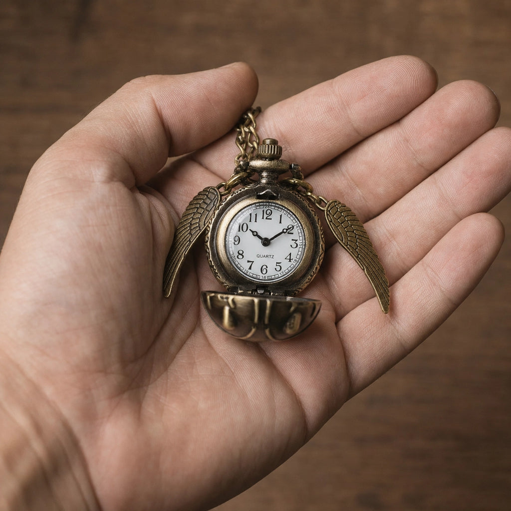 Winged Open Face Pocket Watch