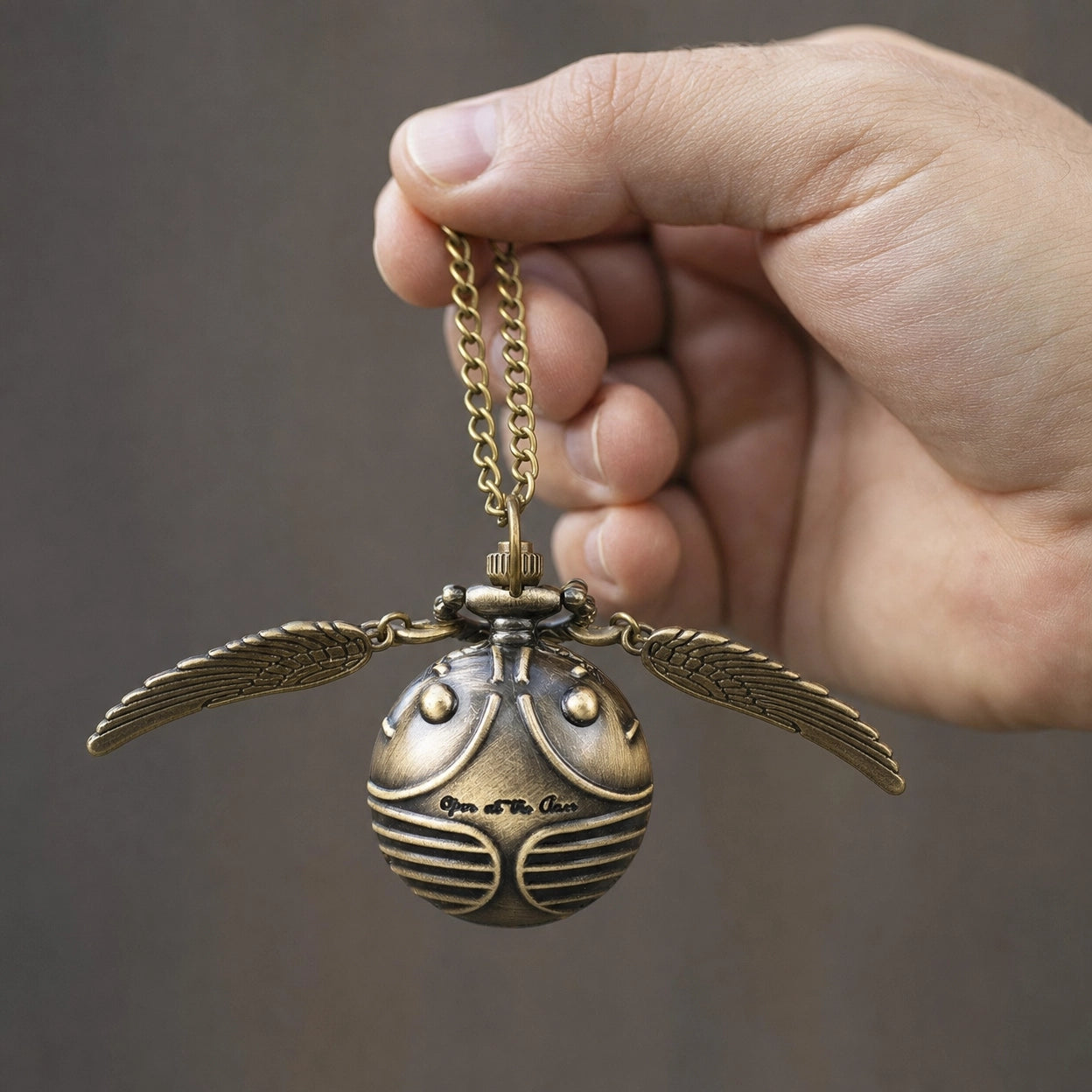 Winged Open Face Pocket Watch
