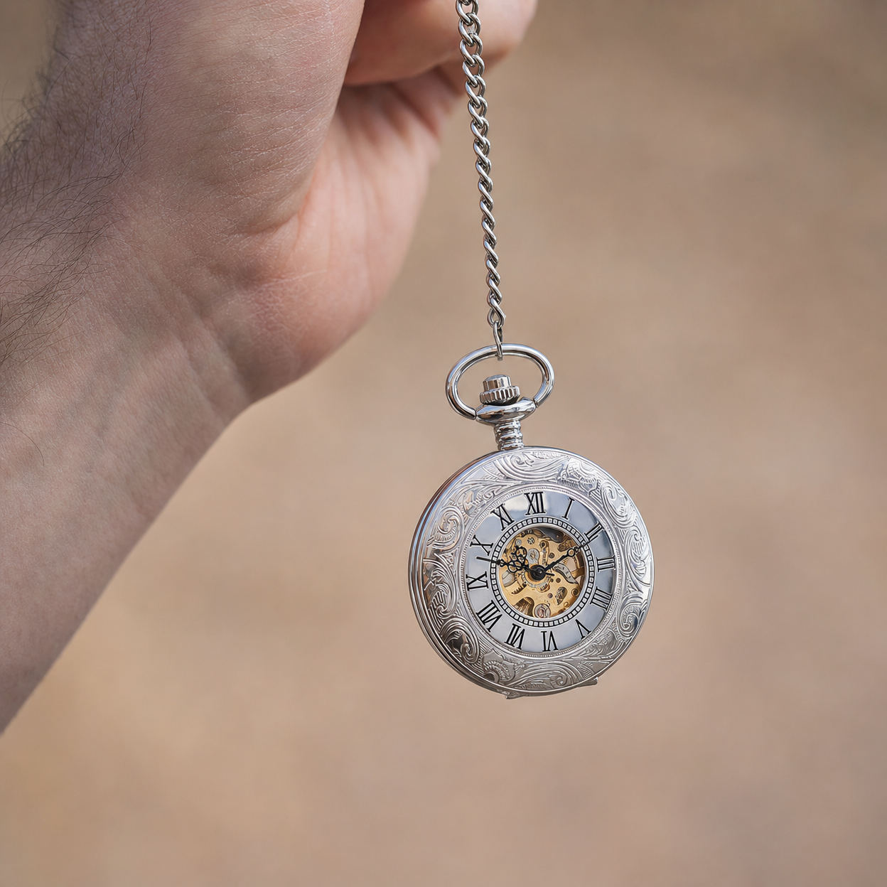 Half Hunter Mechanical Pocket Watch