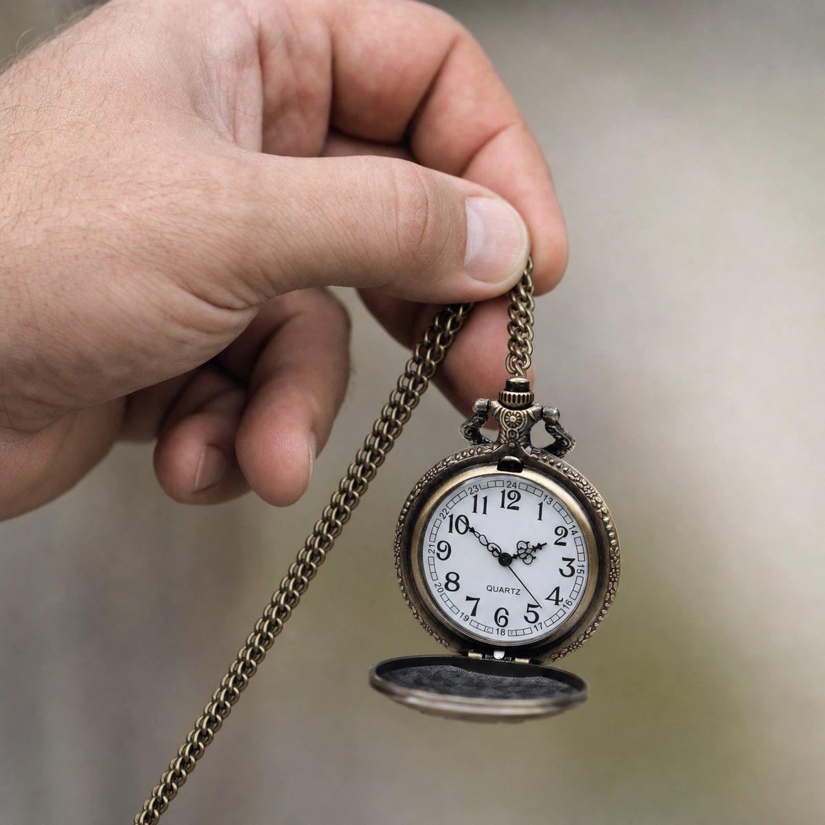 Vintage Engraved Pocket Watch For Men