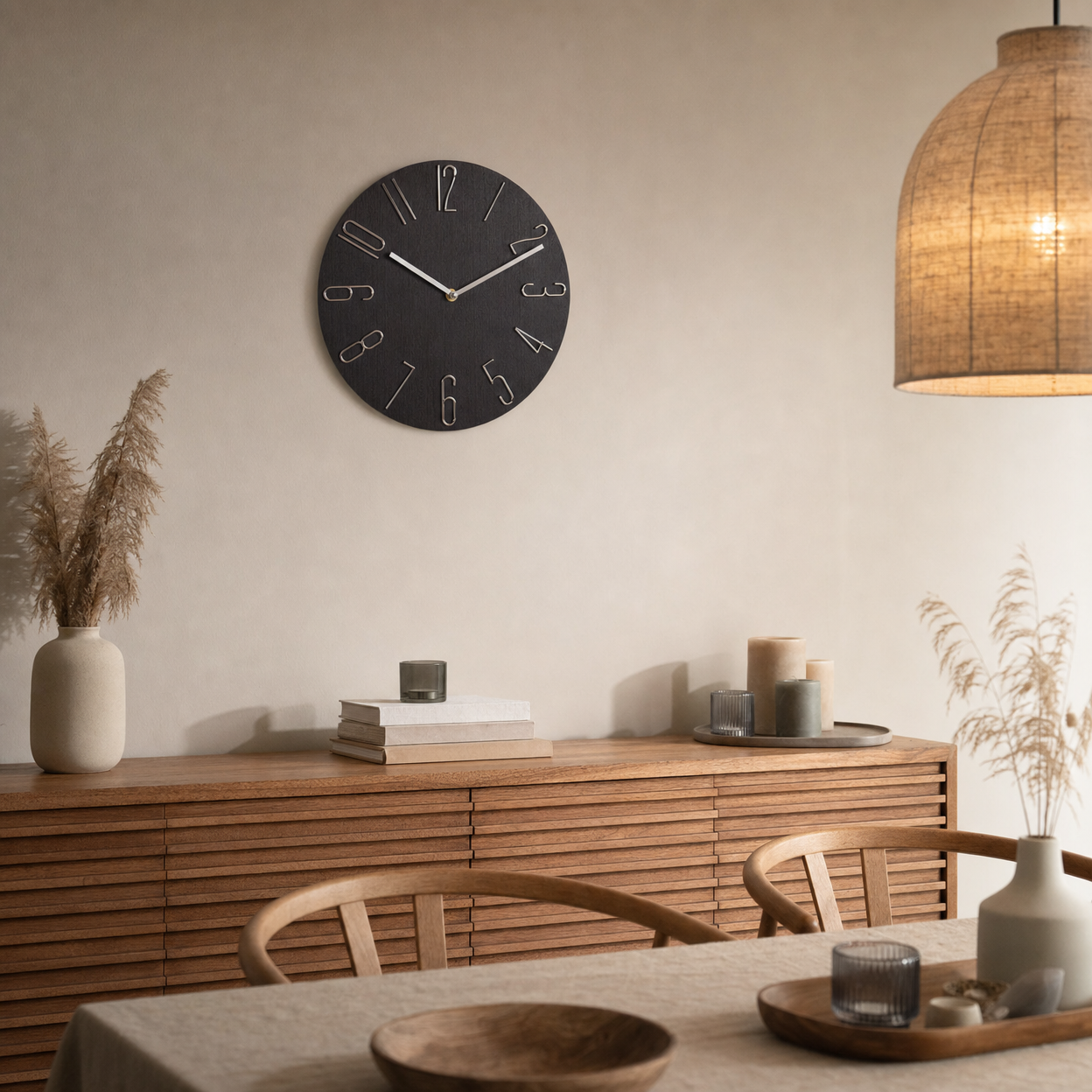 Wall Clock Modern Stylized Numbers