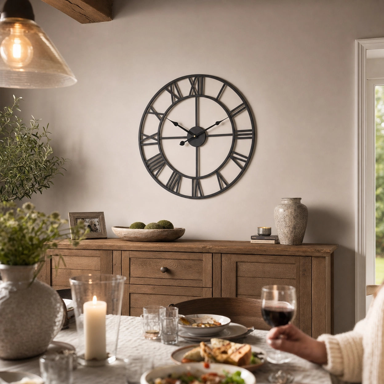 Large Skeleton Roman Wall Clock
