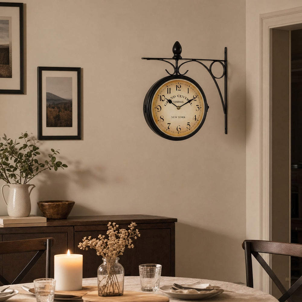 Industrial Station Wall Clock Roman Numerals
