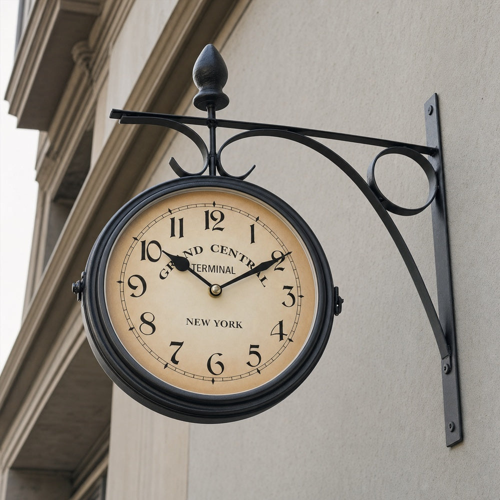Industrial Station Wall Clock Roman Numerals