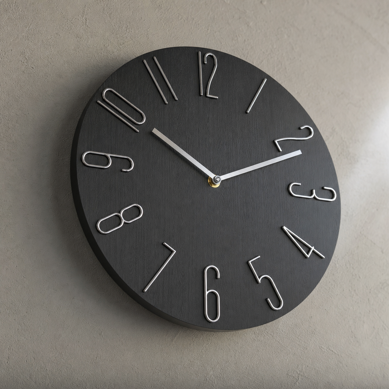 Wall Clock Modern Stylized Numbers