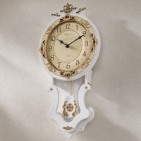 Vintage Wooden Wall Clock Silent Pendulum