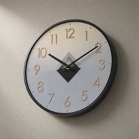 Wall Clock Raised Numbers Geometric Dial
