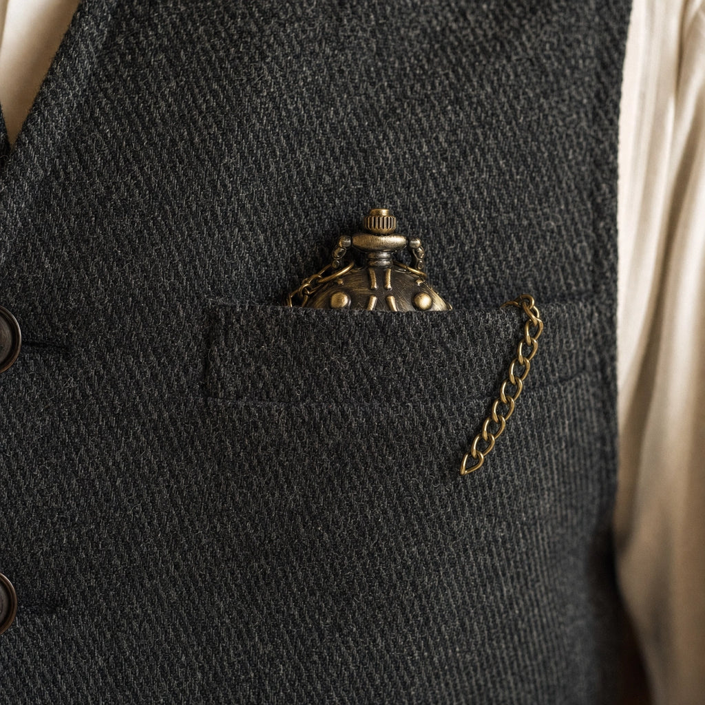 Winged Open Face Pocket Watch
