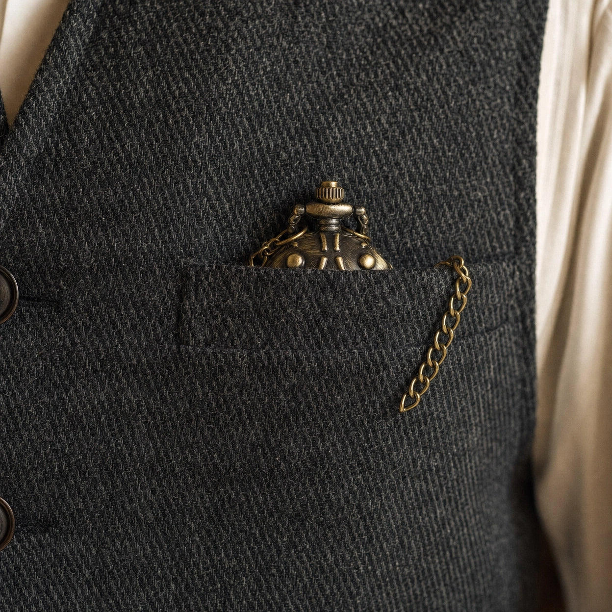 Winged Open Face Pocket Watch
