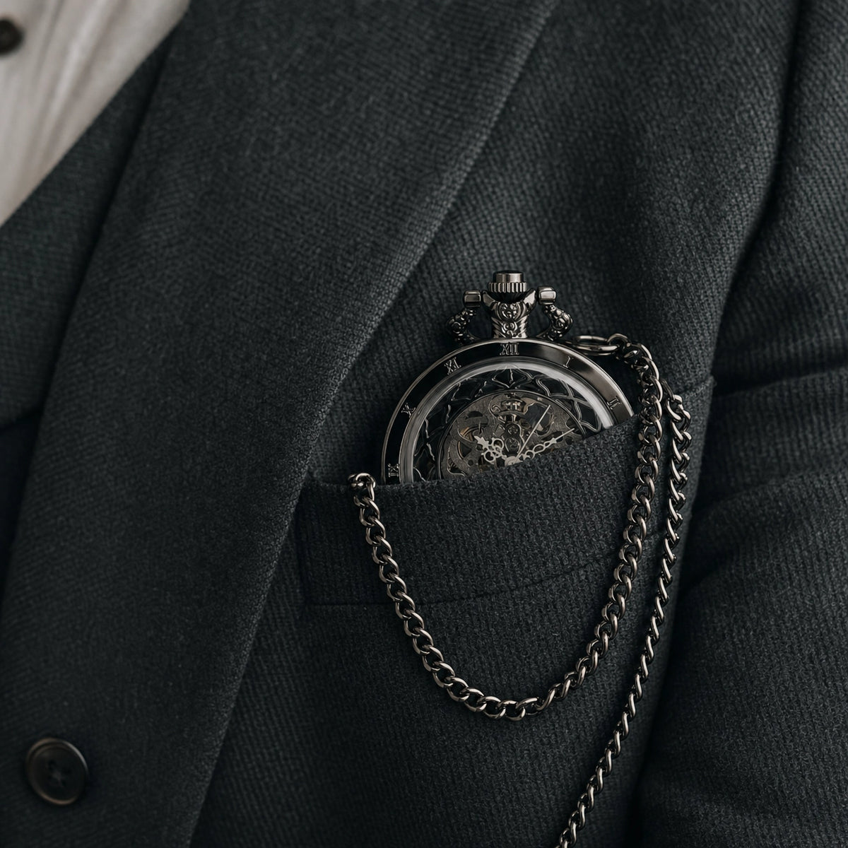Skeleton Mechanical Pocket Watch