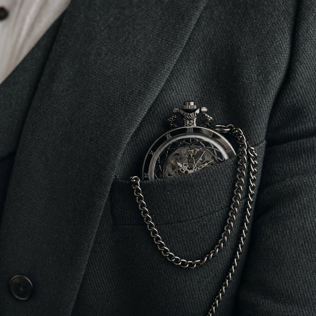 Skeleton Mechanical Pocket Watch