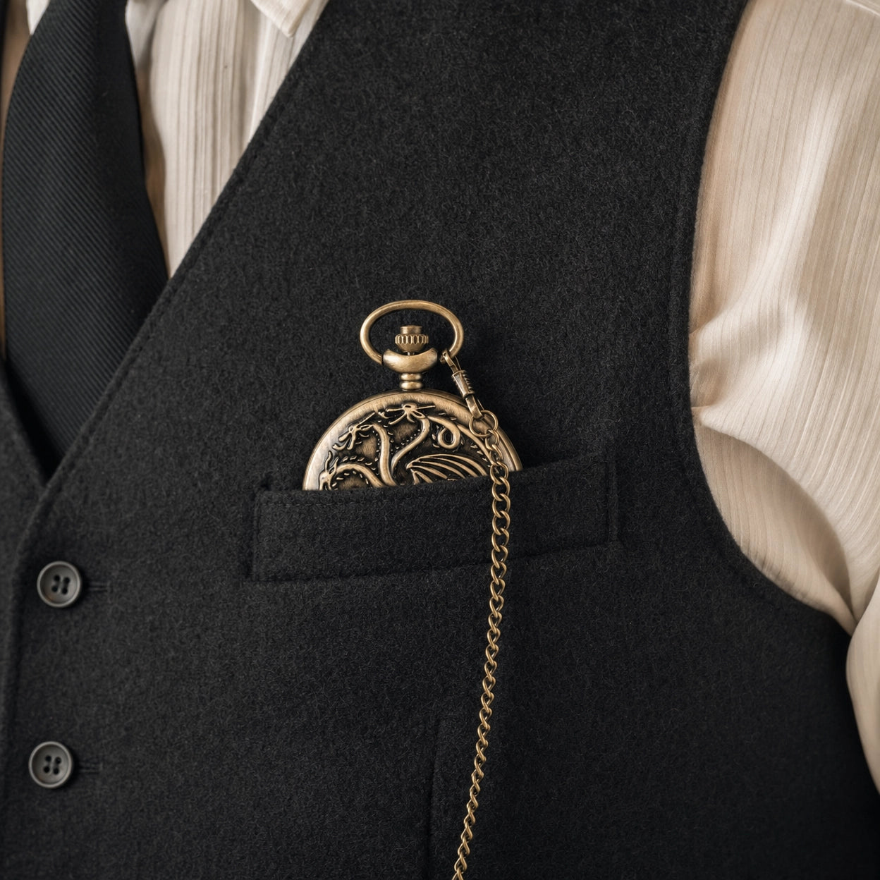 Skeleton Dragon Pocket Watch