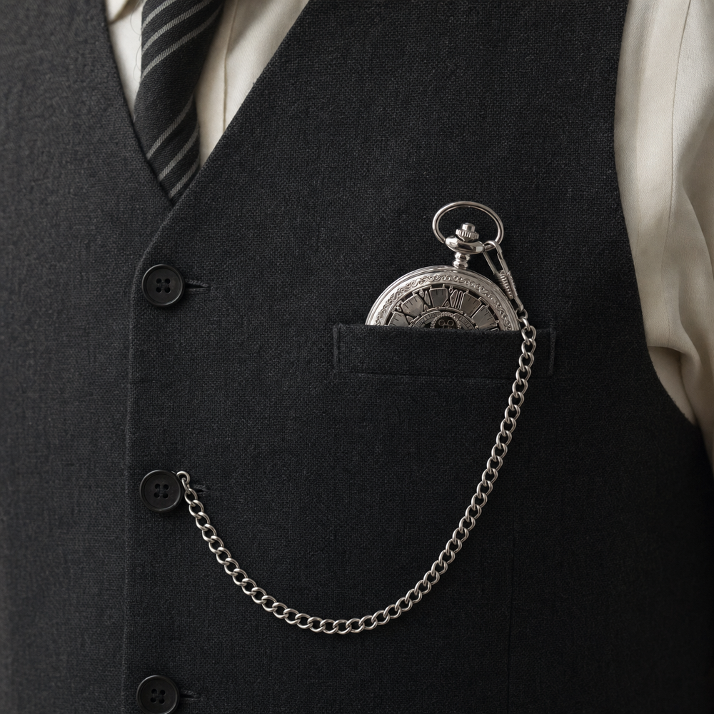 Pocket Watch Open Face Skeleton Dial