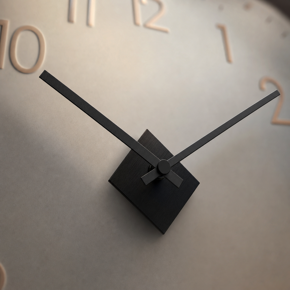Wall Clock Raised Numbers Geometric Dial