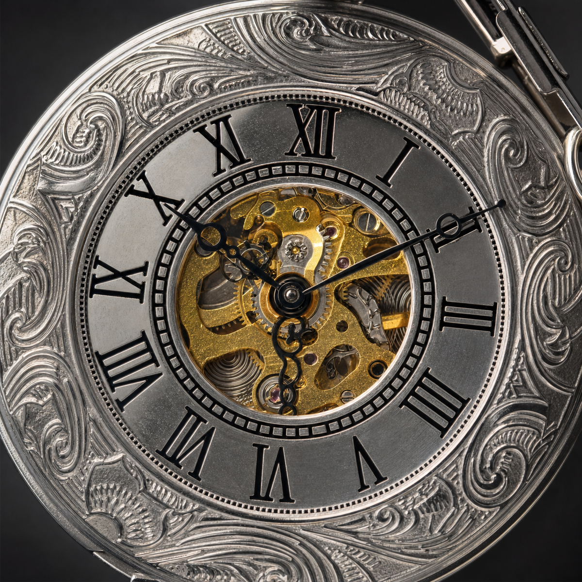 Half Hunter Mechanical Pocket Watch